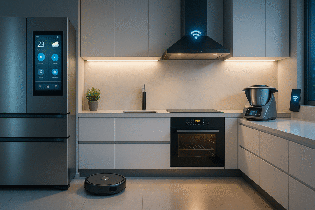 cocina con electrodomésticos inteligentes